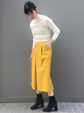 「FRAMeWORK（フレームワーク）のアイテム（パンツ）」を使った、eripoyoさん（レディース・163cm）の冬コーディネート