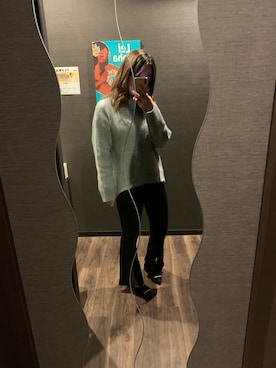 「GRL」｜「アイテム（スウェットパンツ）」を使った、rihoさん（レディース・162cm）の冬コーディネート