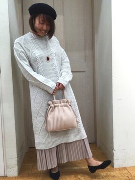 「DRESKIP（ドレスキップ）のアイテム（ハンチング/ベレー帽）」を使った、とろろさん（レディース・153cm）の冬コーディネート
