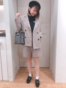 「DRESKIP（ドレスキップ）のアイテム（ハンチング/ベレー帽）」を使った、とろろさん（レディース・153cm）の春コーディネート