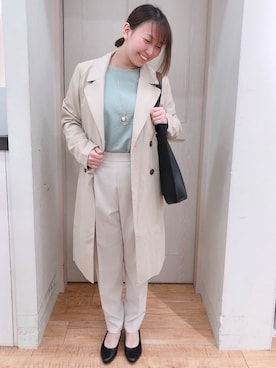 「DRESKIP（ドレスキップ）のアイテム（トレンチコート）」を使った、とろろさん（レディース・153cm）の春コーディネート
