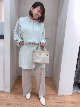 「ペールトーン」｜「アイテム（チュニック）」を使った、とろろさん（レディース・153cm）の春コーディネート