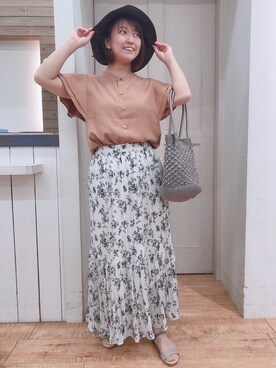 「SHOO・LA・RUE（シューラルー）の◆配色ストラップフラットサンダル（サンダル）」を使った、とろろさん（レディース・153cm）の夏コーディネート