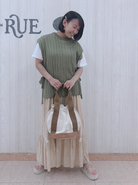 「ティアードスカート」｜「アイテム（その他トップス）」を使った、とろろさん（レディース・153cm）の夏コーディネート