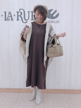 「DRESKIP（ドレスキップ）のアイテム（ハンチング/ベレー帽）」を使った、とろろさん（レディース・153cm）の秋コーディネート