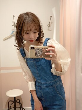 「Heather（ヘザー）のアイテム（サロペット/オーバーオール）」を使った、みさっきーさん（レディース・154cm）の春コーディネート