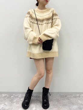 「Heather（ヘザー）のインヒールワークブーツ　894854（ブーツ）」を使った、みさっきーさん（レディース・154cm）の夏コーディネート