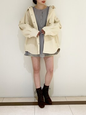 「Heather（ヘザー）のアイテム（その他アウター）」を使った、みさっきーさん（レディース・154cm）の秋コーディネート