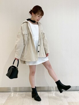 「Heather（ヘザー）のアイテム（その他アウター）」を使った、みさっきーさん（レディース・154cm）の秋コーディネート