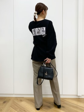 「ラブアンドピース2020」｜「アイテム（スウェット）」を使った、みさっきーさん（レディース・154cm）の秋コーディネート