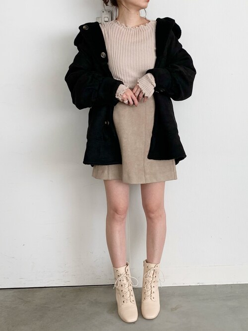 みさっきー Heather アトレ川崎 Heatherのムートンコートを使ったコーディネート Wear