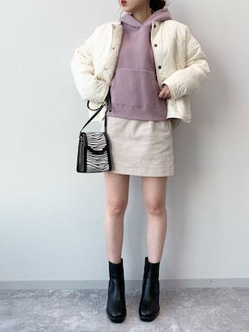 「Heather（ヘザー）のアイテム（パーカー）」を使った、みさっきーさん（レディース・154cm）の秋コーディネート