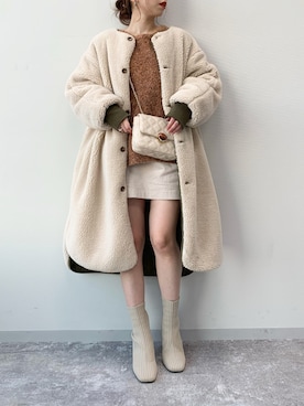 「Heather（ヘザー）のアイテム（その他アウター）」を使った、みさっきーさん（レディース・154cm）の秋コーディネート