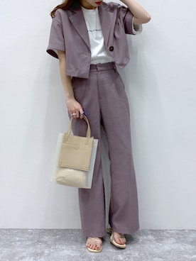 「Heather（ヘザー）のアソートクロップドＴシャツ　948601（Tシャツ/カットソー）」を使った、みさっきーさん（レディース・154cm）の春コーディネート