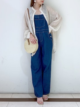 「Heather（ヘザー）のアイテム（オールインワン・サロペット）」を使った、みさっきーさん（レディース・154cm）の春コーディネート