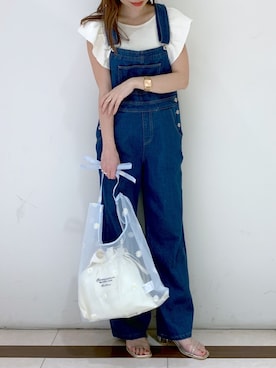 「Heather（ヘザー）のアイテム（オールインワン・サロペット）」を使った、みさっきーさん（レディース・154cm）の春コーディネート