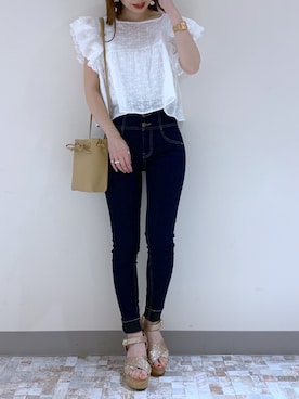 「コットンレース」｜みさっきーさん（レディース・154cm）の夏コーディネート