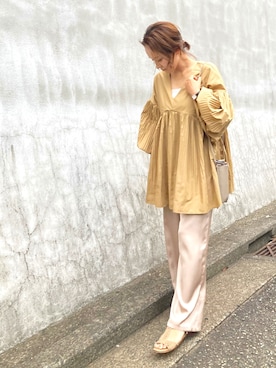 「袖ボリューム」｜「アイテム（腕時計）」を使った、Tokoさん（レディース・152cm）の夏コーディネート