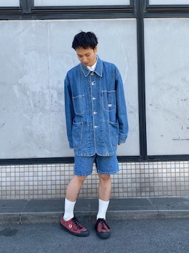 「BLUE BLUE（ブルーブルー）のアイテム（ジャケット/アウター）」を使った、Hayato  Suzukiさん（メンズ・174cm）の春コーディネート