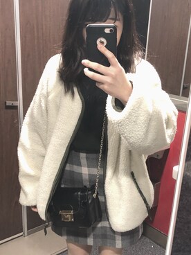 「coca（coca）（コカ）のアイテム（ブルゾン）」を使った、momoさん（レディース・150cm）の冬コーディネート