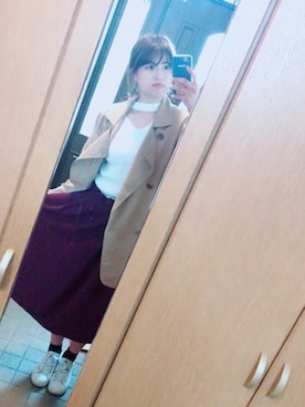 「MIXXO（ミッソ）のアイテム（トレンチコート）」を使った、ナさん（レディース・162cm）の春コーディネート