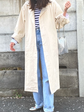「Libra Cue（リブラ キュー）のアイテム（トレンチコート）」を使った、アアアさん（レディース・170cm）の春コーディネート