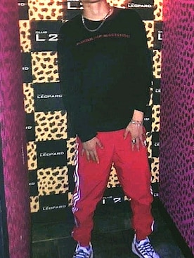 「Guess（ゲス）のアイテム（スウェット）」を使った、B983BHOFfk5i12mさん（メンズ・178cm）の冬コーディネート