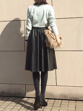 「パステルニット」｜kyoooco♡さん（レディース・162cm）の冬コーディネート
