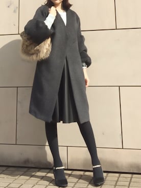 「パステルニット」｜kyoooco♡さん（レディース・162cm）の冬コーディネート