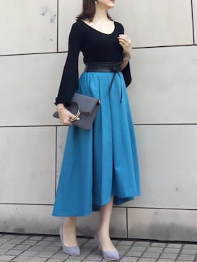 「titivate（ティティベイト）の6cmヒールポインテッドトゥパンプス（パンプス）」を使った、kyoooco♡さん（レディース・162cm）の春コーディネート