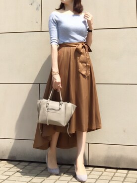 「titivate（ティティベイト）の6cmヒールポインテッドトゥパンプス（パンプス）」を使った、kyoooco♡さん（レディース・162cm）の春コーディネート