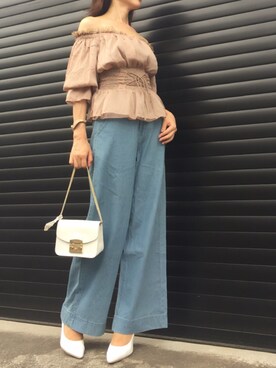 「titivate（ティティベイト）の8.5cmヒールポインテッドトゥパンプス（パンプス）」を使った、kyoooco♡さん（レディース・162cm）の夏コーディネート