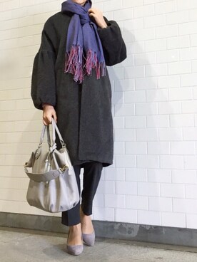 「titivate（ティティベイト）の6cmヒールポインテッドトゥパンプス（パンプス）」を使った、kyoooco♡さん（レディース・162cm）の冬コーディネート