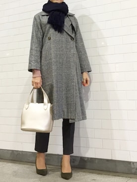 「UNIQLOコーデ」｜「アイテム（トレンチコート）」を使った、kyoooco♡さん（レディース・162cm）の冬コーディネート