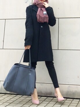 「titivate（ティティベイト）の8.5cmヒールポインテッドトゥパンプス（パンプス）」を使った、kyoooco♡さん（レディース・162cm）の冬コーディネート
