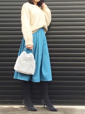 「titivate（ティティベイト）のアイテム（ハンドバッグ）」を使った、kyoooco♡さん（レディース・162cm）の冬コーディネート