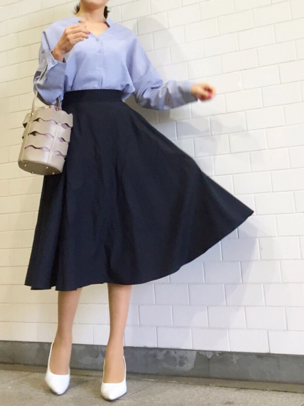 kyoooco♡さんの「サーキュラースカート（丈標準73～77cm）（UNIQLO）」を使ったコーディネート