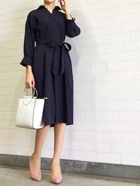 「titivate（ティティベイト）の8.5cmヒールポインテッドトゥパンプス（パンプス）」を使った、kyoooco♡さん（レディース・162cm）の春コーディネート