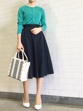 「titivate（ティティベイト）の8.5cmヒールポインテッドトゥパンプス（パンプス）」を使った、kyoooco♡さん（レディース・162cm）の春コーディネート