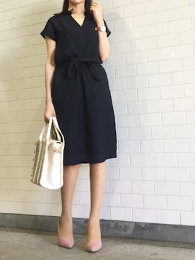 「titivate（ティティベイト）の8.5cmヒールポインテッドトゥパンプス（パンプス）」を使った、kyoooco♡さん（レディース・162cm）の夏コーディネート