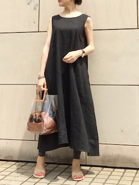 「REAL CUBE（リアルキューブ）のアイテム（バッグ）」を使った、kyoooco♡さん（レディース・162cm）の夏コーディネート