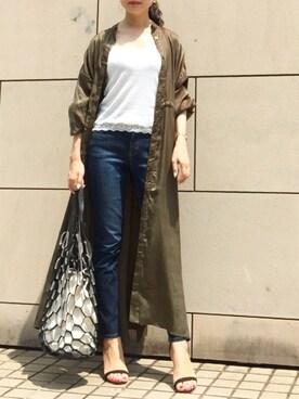 「REAL CUBE（リアルキューブ）のアイテム（バッグ）」を使った、kyoooco♡さん（レディース・162cm）の夏コーディネート