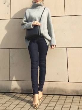 「titivate（ティティベイト）の4.5cmヒールポインテッドトゥパンプス（パンプス）」を使った、kyoooco♡さん（レディース・162cm）の秋コーディネート