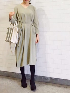 「STYLE DELI（スタイルデリ）のアイテム（ワンピース/ドレス）」を使った、kyoooco♡さん（レディース・162cm）の冬コーディネート