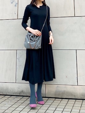 「mayblue（メイブルー）のアイテム」を使った、kyoooco♡さん（レディース・162cm）の冬コーディネート