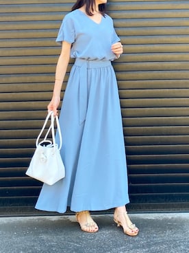 「VASIC（ヴァジック）のアイテム（トートバッグ）」を使った、kyoooco♡さん（レディース・162cm）の春コーディネート