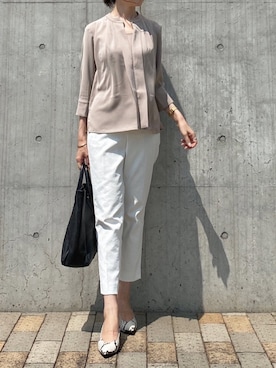 「YOUNG&OLSEN The DRYGOODS STORE（ヤングアンドオルセン）のYOUNG&OLSEN EMBOSSED レザートートバッグ（M）◆（トートバッグ）」を使った、kyoooco♡さん（レディース・162cm）の秋コーディネート