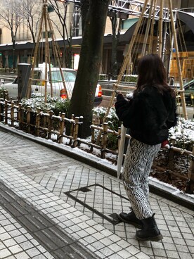 「M.Y.O.B（エム.ワイ.オー.ビー）のアイテム（パンツ）」を使った、Madokaさん（レディース・154cm）の冬コーディネート