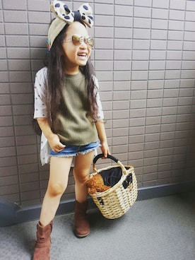 「Lee（リー）のアイテム（パンツ）」を使った、L×Mさん（キッズ・100cm）の夏コーディネート