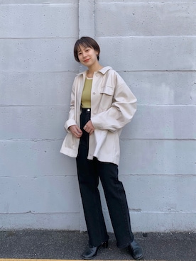 カバーオールを使った ブラックデニム のレディース人気ファッションコーディネート Wear
